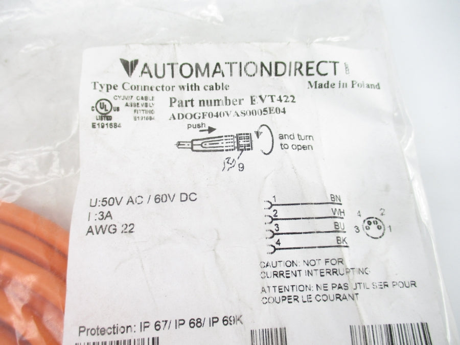AUTOMATION DIRECT EVT422 ADOGF040VAS0005E04 50VAC 3A NSMP