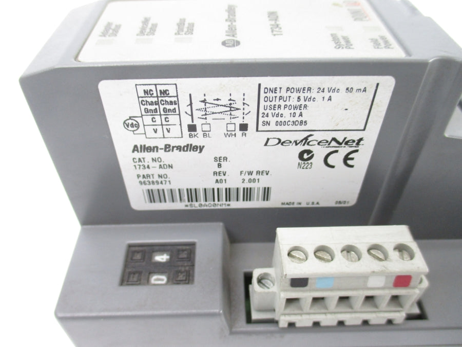 ALLEN BRADLEY 1734-ADN SER. B F/W 2.001 24VDC NSNP