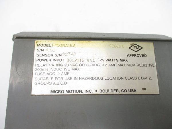 MICRO MOTION FMS1NA1EA 100/115VAC UNMP