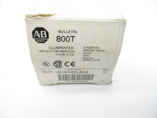 ALEN BRADLEY 800T-16HAH4KL8AX SER. U 120VAC (WH) NSMP