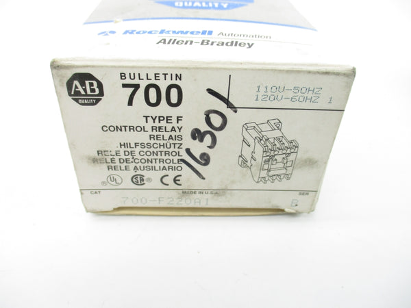 ALLEN BRADLEY 700-F220A1 SER. B 110/120V (YELLOW) (GY/BL) NSMP