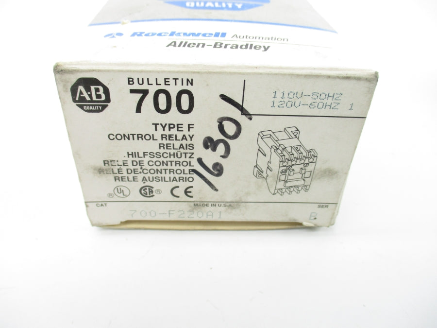 ALLEN BRADLEY 700-F220A1 SER. B 110/120V (YELLOW) (GY/BL) NSMP