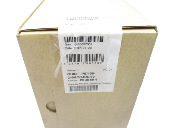 PHOENIX CONTACT QUINT-PS/100-240AC/24DC/10 2938604 NSFS
