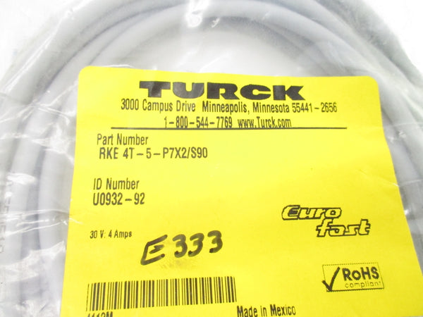 TURCK RKE4T-5-P7X2/S90 U0932-92 30V 4A NSMP