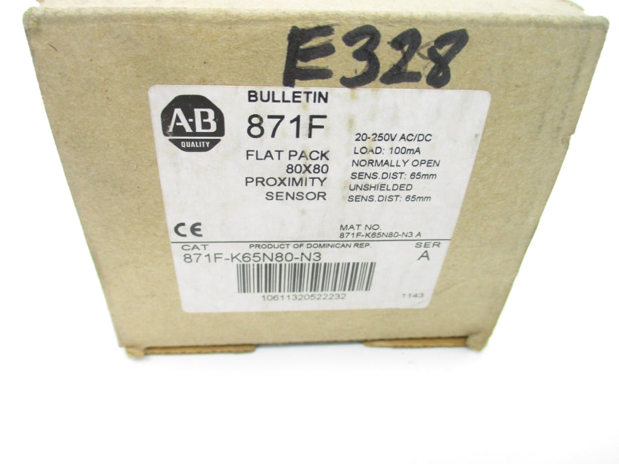 ALLEN BRADLEY 871F-K65N80-N3 SER. A 20-250VAC/DC (BR/WH) NSMP