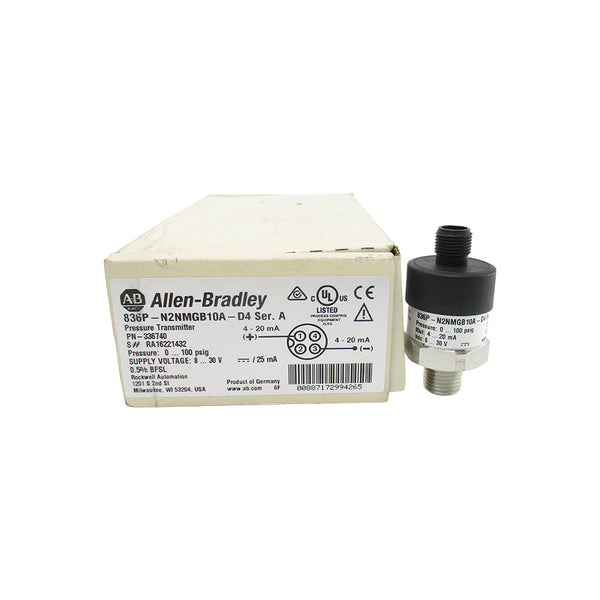 ALLEN BRADLEY 836P-N2NMGB10A-D4 SER. A 8-30VDC 100PSI (WH) NSMP