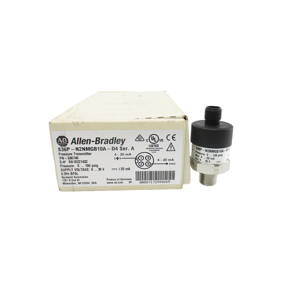ALLEN BRADLEY 836P-N2NMGB10A-D4 SER. A 8-30VDC 100PSI (WH) NSMP