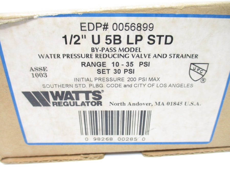 WATTS 1/2-U5BLPSTD 0056899 10-35PSI NSMP
