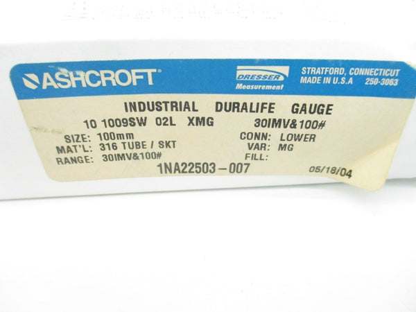 ASHCROFT 101009SW02LXMG30IMV&100# 100PSI NSMP