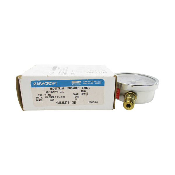 ASHCROFT 251009AW02L100# 100PSI 2-1/2" NSMP