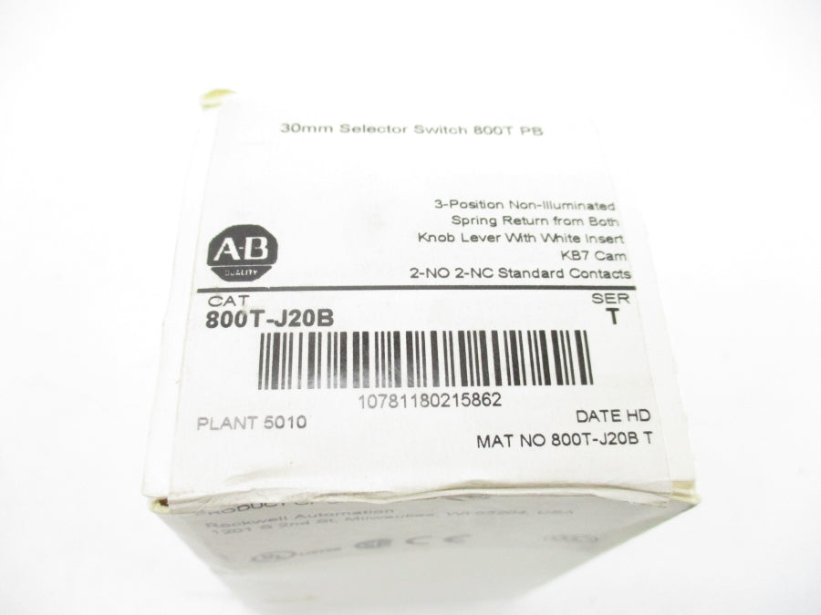 ALLEN BRADLEY 800T-J20B SER. T (WH) NSFS