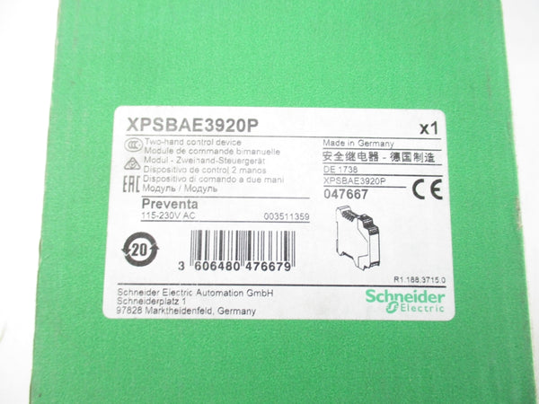 SCHNEIDER ELECTRIC XPSBAE3920P 115-230VAC NSMP