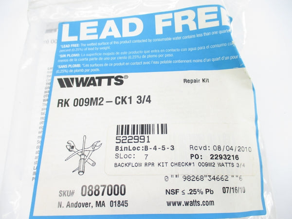 WATTS 0887000 RK009M2-CK1 3/4" NSMP