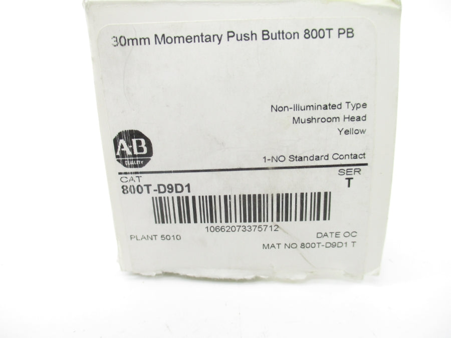 ALLEN BRADLEY 800T-D9D1 SER. T (WH) NSMP