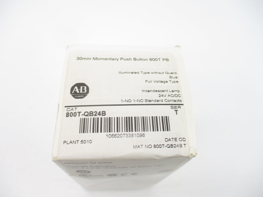 ALLEN BRADLEY 800T-QB24B SER. T 24VAC/DC (WH) NSFS