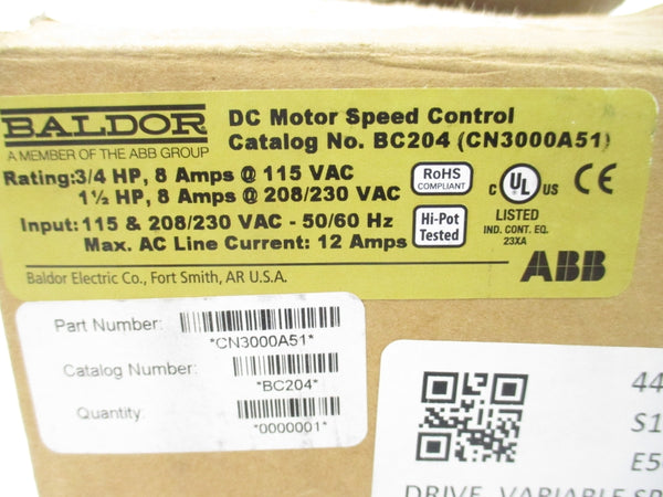 BALDOR BC204 (CN3000A51) 208/230VAC 8A NSMP