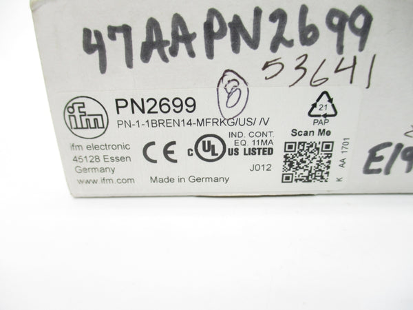 IFM EFECTOR PN2699 PN-1-1BREN14-MFRKG/US//V 18-30VDC NSMP