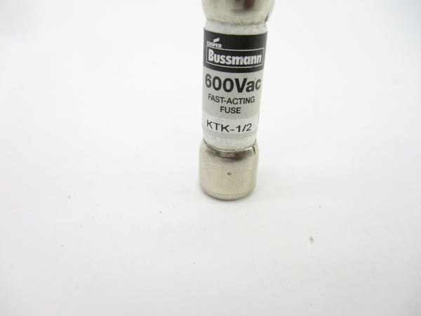 BUSSMANN KTK-1/2 600VAC 1/2A (WH/BLK) NSNP