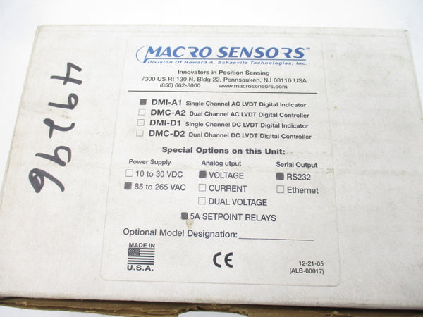 MARCO SENSORS DMI-A1 85-265VAC 5A NSMP