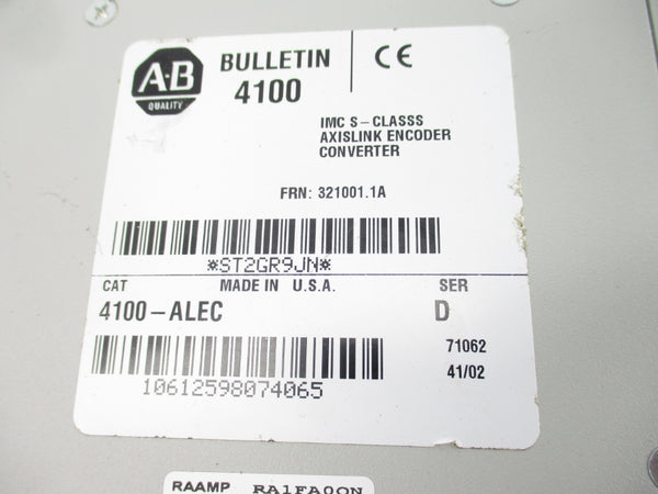 ALLEN BRADLEY 4100-ALEC SER. D 24VDC UNMP