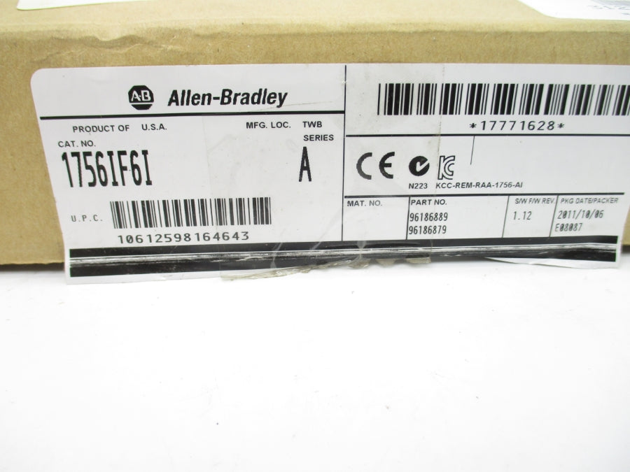 ALLEN BRADLEY 1756-IF6I SER. A F/W 1.12 24VDC NSMP