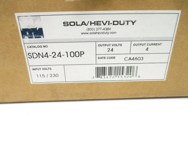SOLA SDN4-24-100P 115/230VAC 1.8/0.9A NSMP