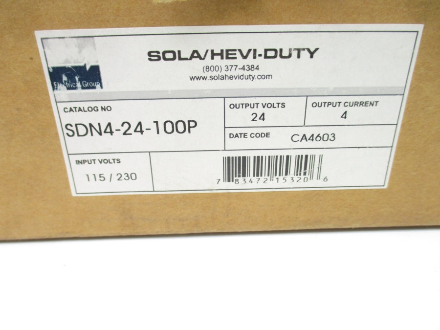 SOLA SDN4-24-100P 115/230VAC 1.8/0.9A NSMP