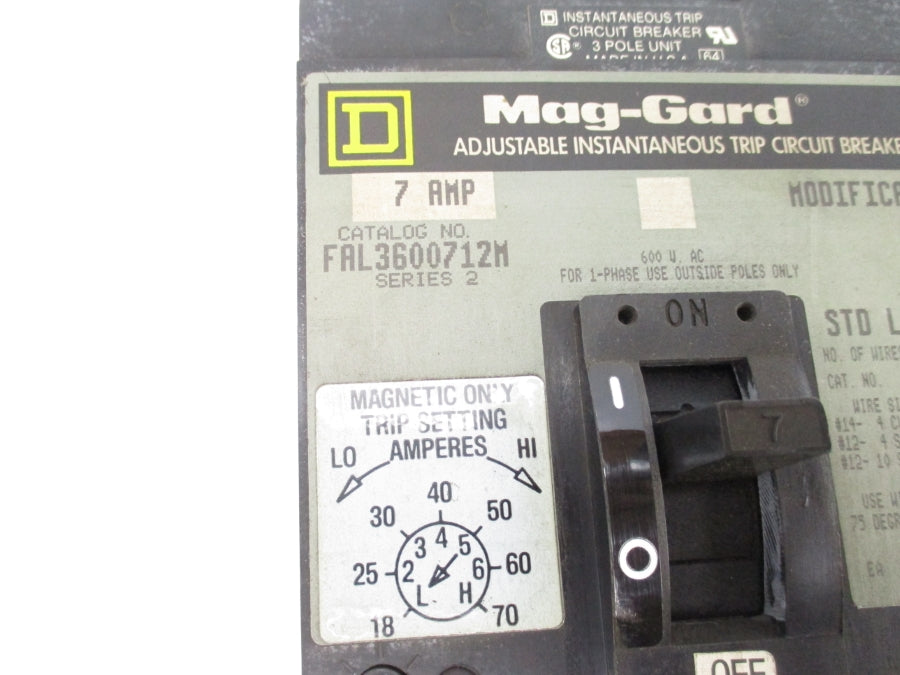 SQUARE D FAL3600712M SER. 2 600VAC 7A UNMP