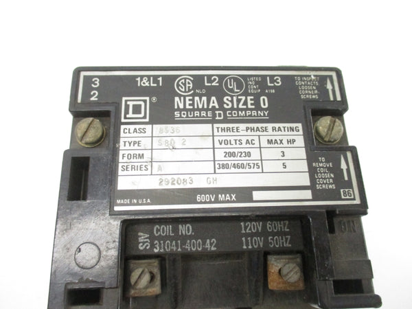 SQUARE D 8536SBO2V02 SER. A 110/120V UNMP