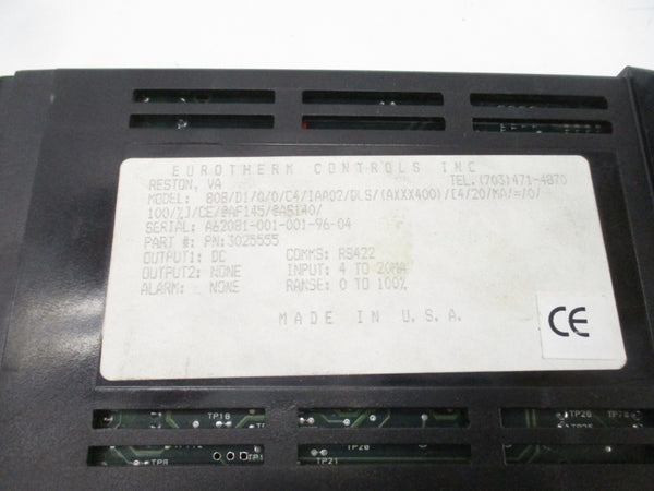EUROTHERM CONTROLS 808/D1/Q/0/C4/IAA02/QLS/(AXXX400)/[4/20/MA/=/0/100 NSNP