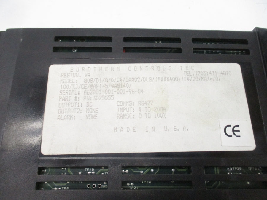 EUROTHERM CONTROLS 808/D1/Q/0/C4/IAA02/QLS/(AXXX400)/[4/20/MA/=/0/100 NSNP