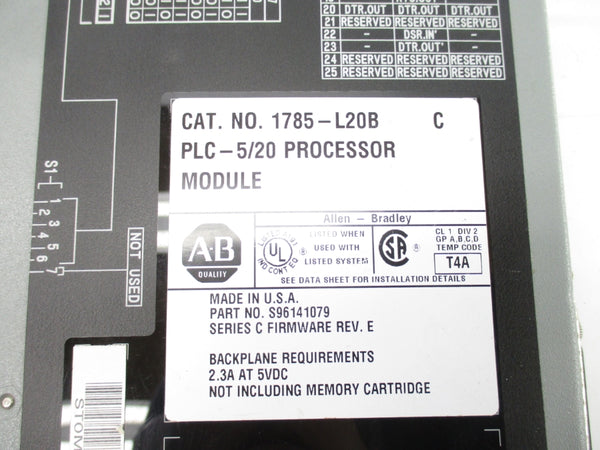 INDUSTRIAL SPARE PART 1785-L20B SER. C F/W E UNMP