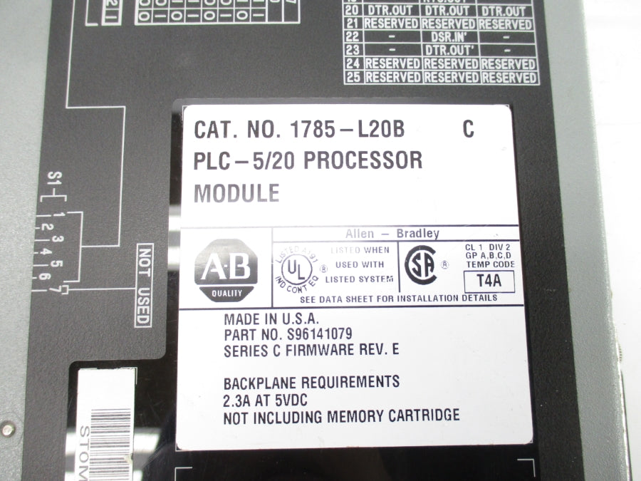 ALLEN BRADLEY 1785-L20B SER. C F/W E UNMP