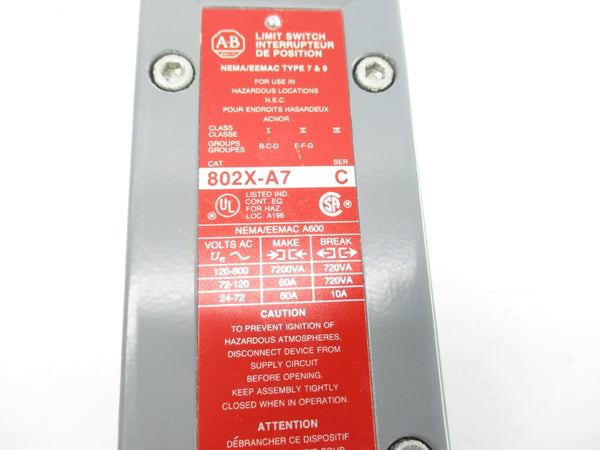 INDUSTRIAL SPARE PART 802X-A7 SER. C UNMP