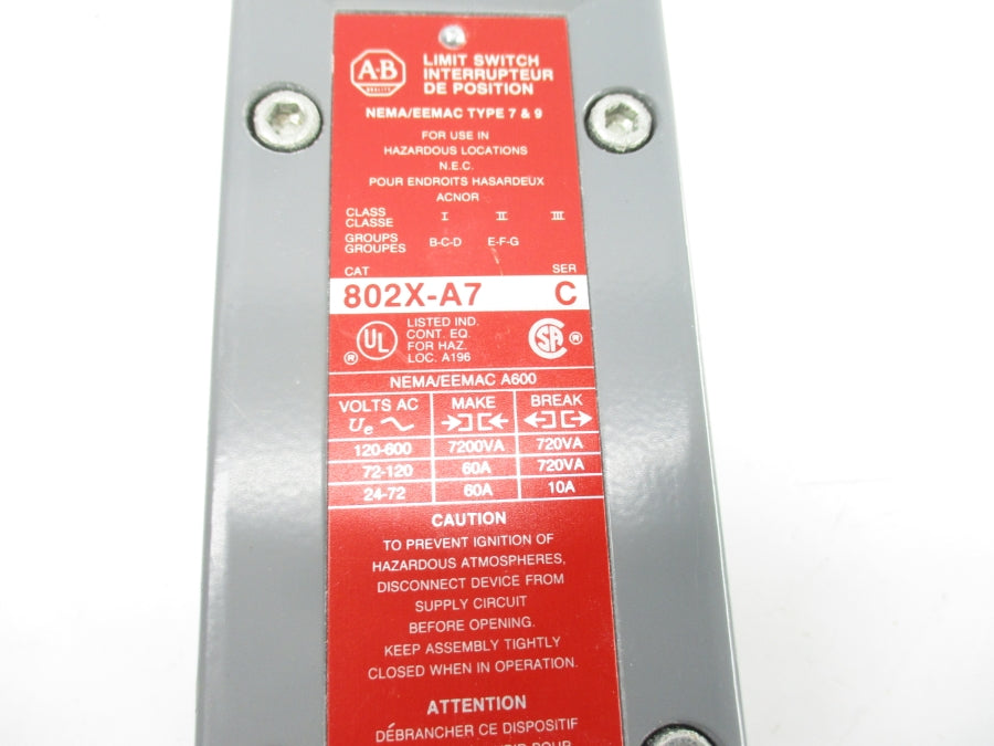 ALLEN BRADLEY 802X-A7 SER. C UNMP