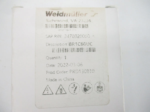 WEIDMULLER 2478020000 BR1C60UC NSFS