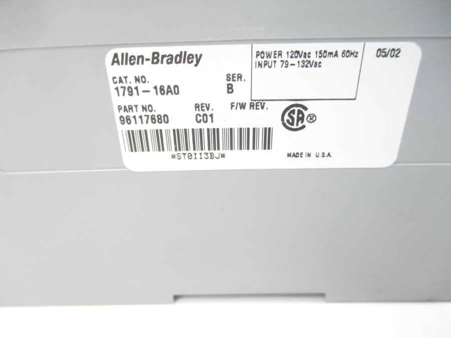 ALLEN BRADLEY 1791-16A0 SER. B 79-132VAC REV. C01 UNMP