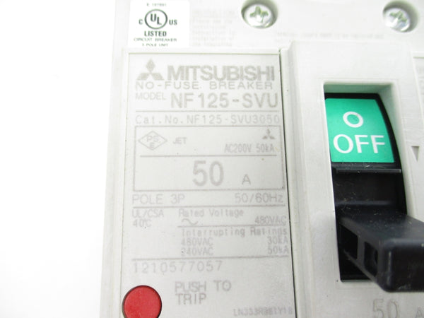 MITSUBISHI ELECTRIC NF125-SVU3050 480VAC 50A UNMP