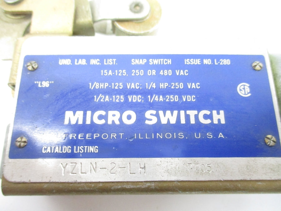 MICRO SWITCH YZLN-2-LH 480VAC 15A UNMP