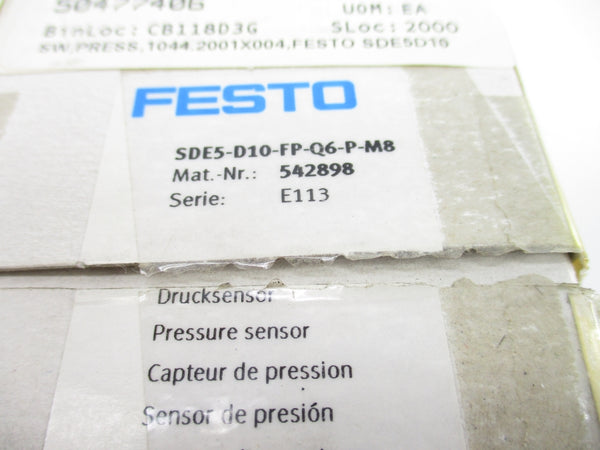 FESTO SDE5-D10-FP-Q6-P-M8 542898 15-30VDC NSMP