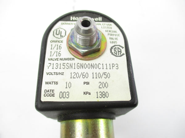HONEYWELL 71315SN1GN00N0C111P3 110/120V 200PSI NSNP