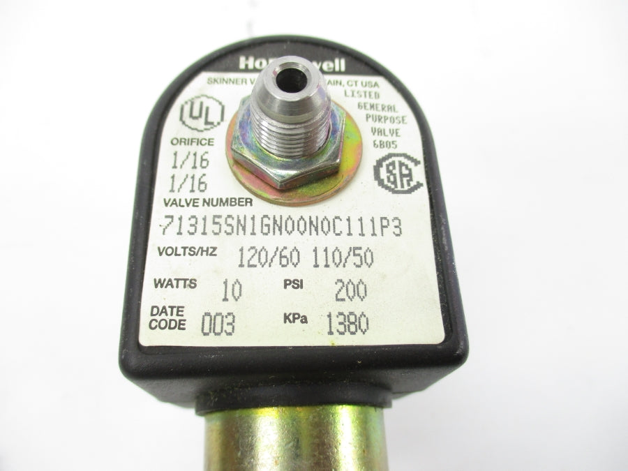 HONEYWELL 71315SN1GN00N0C111P3 110/120V 200PSI NSNP