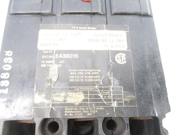 ITE E43B015 480VAC 15A UNMP