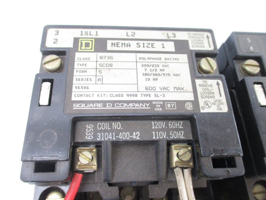 SQUARE D 8736SCO8V02S SER. A 110/120V UNMP