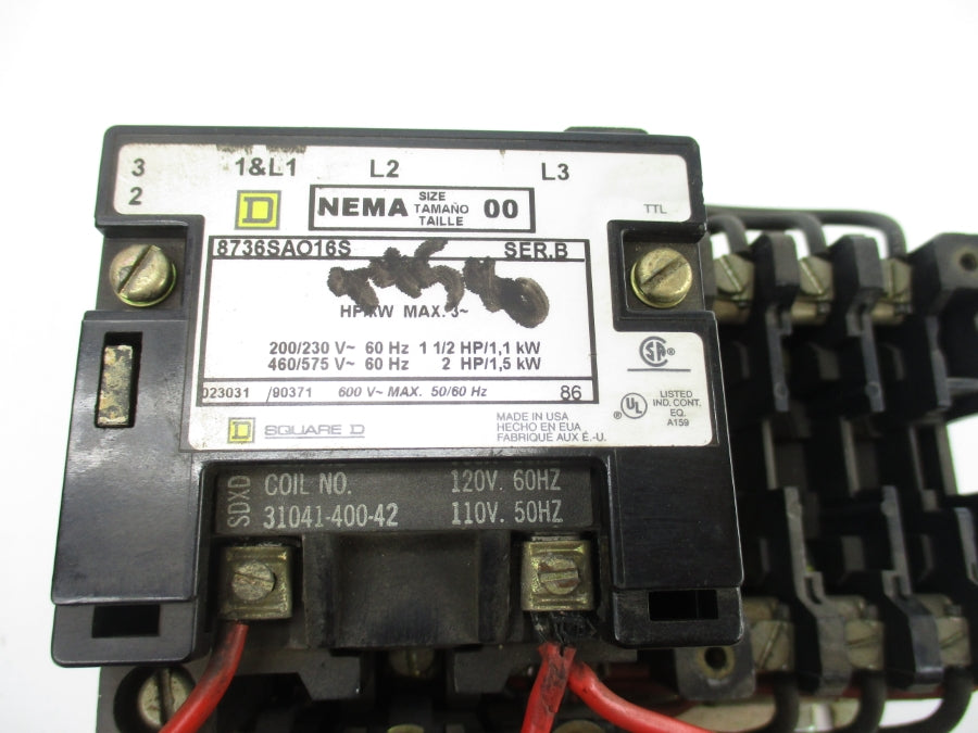 SQUARE D 8736SAO16S SER. B 110/120V UNMP