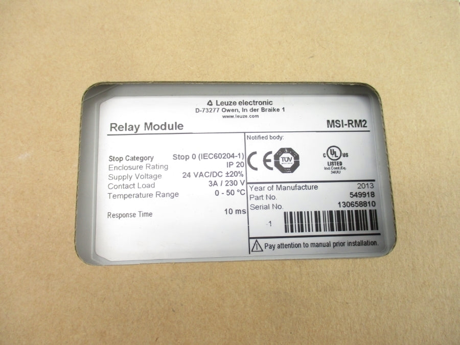 LEUZE ELECTRONIC MSI-RM2 549918 24VAC/DC NSMP