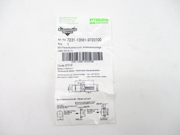 MURR ELEKTRONIC 7231-13561-9720100 125VAC/DC NSNP