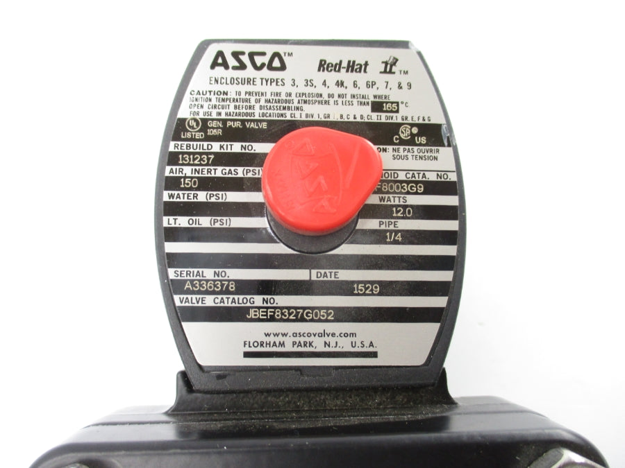 ASCO JBEF8327G052 115-120V 150PSI 1/4" NSNP