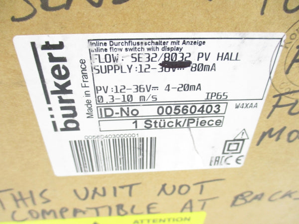 BURKERT SE32/8032PVHALL 00560403 12-36V NSMP