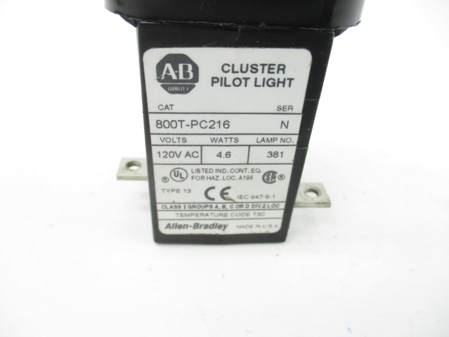 ALLEN BRADLEY 800T-PC216 SER. N 120VAC (AS PICTURED) UNMP